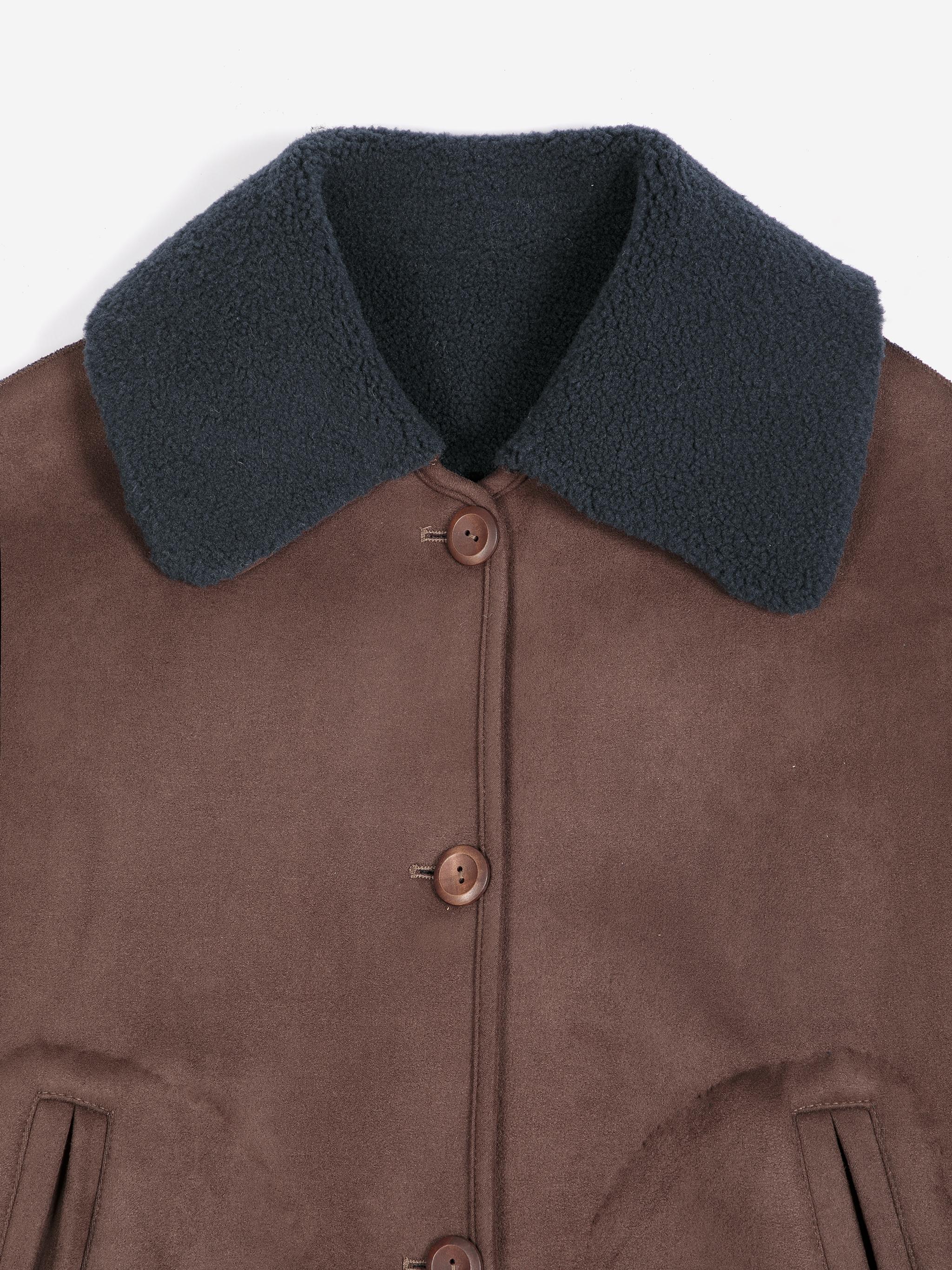 Bobo Choses Soft Reversible Sherpa Jacket Damen Wendejacke braun blau